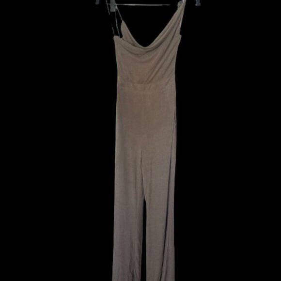Misha Women's Brown Metallic Cowl Neck Jumpsuit Size 2 (stretchy) NWT - Picture 4 of 9